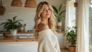 Blonde Woman Relaxing in Cozy, Plant-Filled Home
