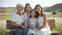 Three Generations of Women Enjoying a Sunny Day Outdoors