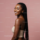 Radiant Woman with Stylish Braids and Confident Smile