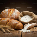 Freshly Baked Artisan Bread with Rustic Ingredients