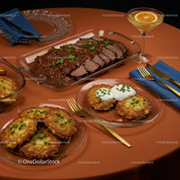 Gourmet Beef Brisket with Potato Pancakes and Cocktail