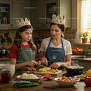 Mother and Daughter Cooking Together in Cozy Kitchen