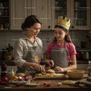Mother and Daughter Baking Together in Cozy Kitchen