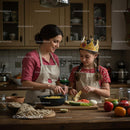 Mother and Daughter Cooking Together in Cozy Kitchen