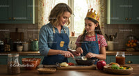 Mother and Daughter Bonding in the Kitchen