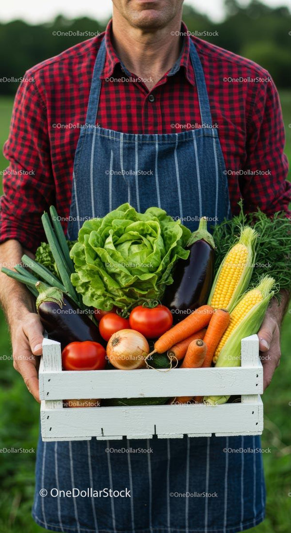 Świeżo Zebrane Organiczne Warzywa w Rękach Rolnika