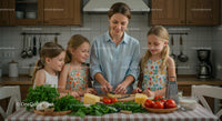 Family Cooking Together in a Cozy Kitchen