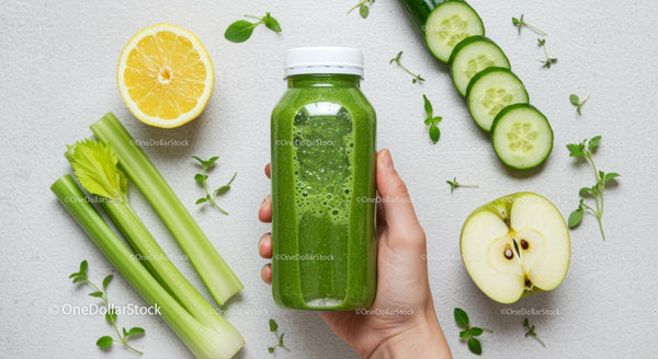 Green Smoothie with Fresh Ingredients for Healthy Detox