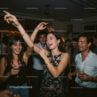 Friends Dancing Joyfully at a Lively Night Party