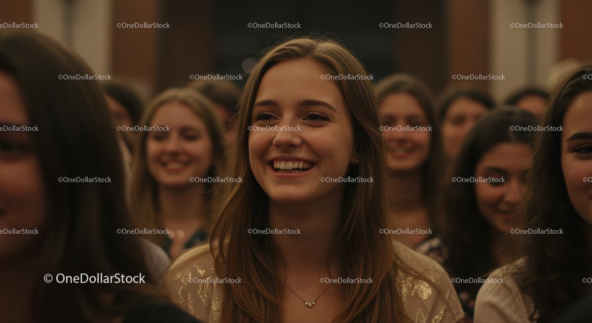 Smiling Young Women at a Joyful Gathering