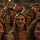 Cheerful Crowd of Young Adults Smiling Together Outdoors