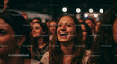 Cheerful Crowd Enjoying a Night Concert