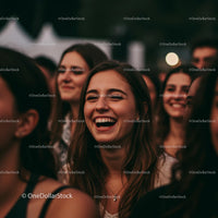 Joyful Young Adults Smiling at an Outdoor Event