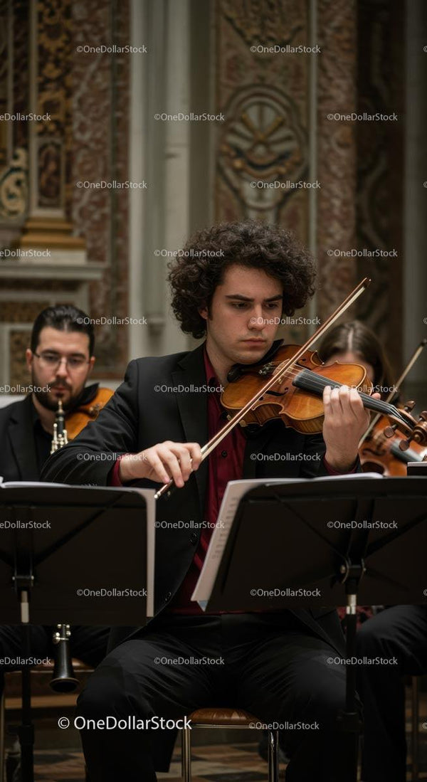 Skrzypek Orkiestry w Eleganckim Koncercie