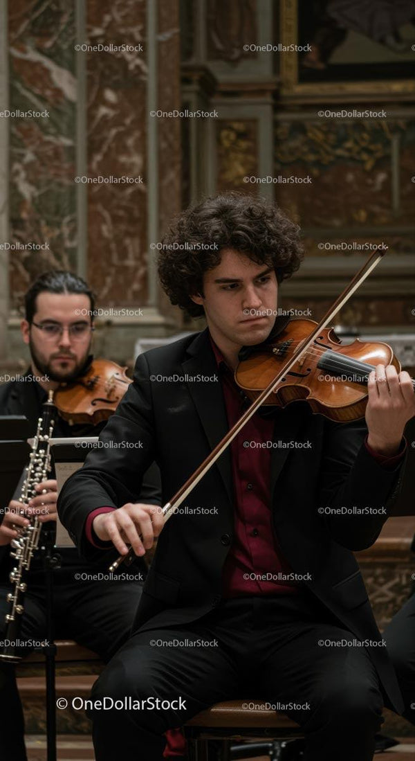 Violinist Performing at Classic Music Concert