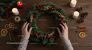 Festive Christmas Wreath with Candles and Natural Elements