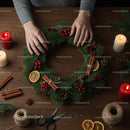 Christmas Wreath Crafting with Evergreen and Cinnamon Sticks