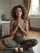 Woman Meditating in a Peaceful Home Setting