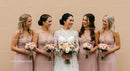 Beautiful Bride and Bridesmaids in Pink with Bouquets