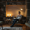 Woman Enjoying a Cozy Reading Evening at Home
