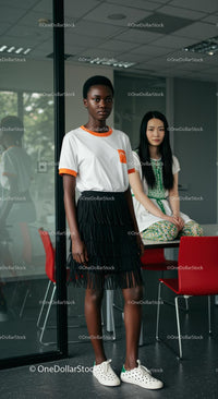 Diverse Young Women in a Modern Office Setting