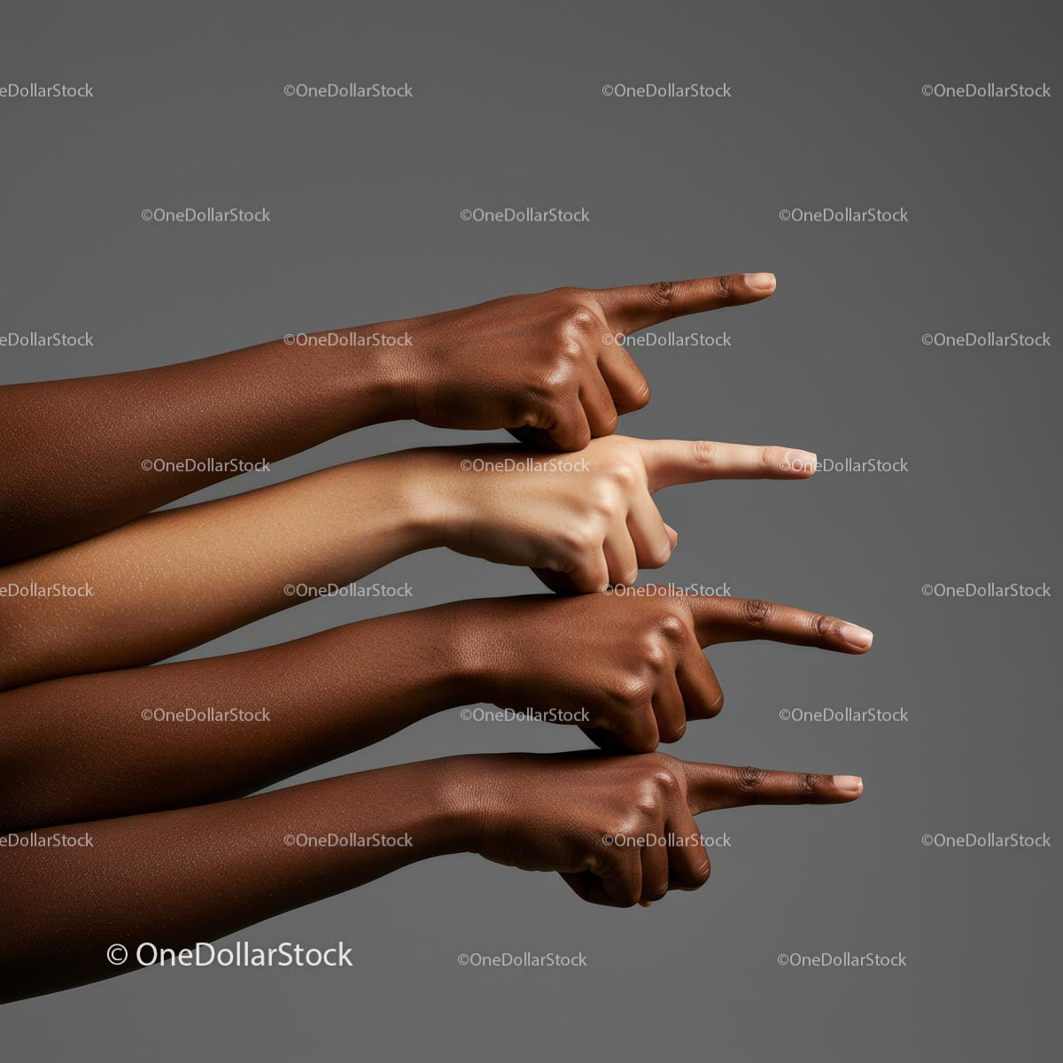 Diverse Hands Pointing in Unity