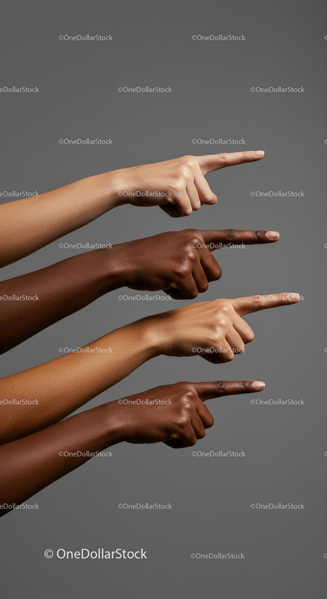 Diverse Hands Pointing in Unity