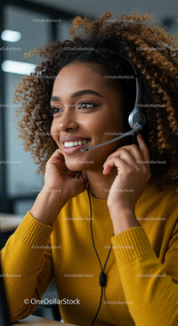 Smiling Customer Service Representative with Headset