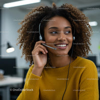 Smiling Customer Service Representative with Headset