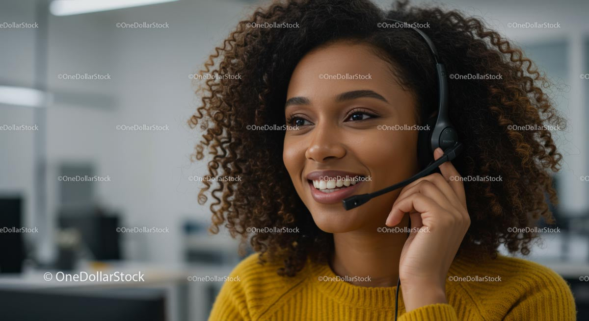 Smiling Customer Service Representative with Headset