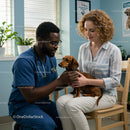 Veterinarian Examining Dachshund with Caring Owner