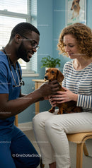 Veterinarian Examining Dachshund in Clinic