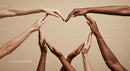 Diverse Hands Creating a Heart Symbol of Unity