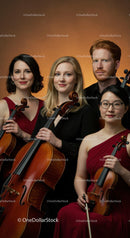 Classical Quartet in Elegant Red Attire