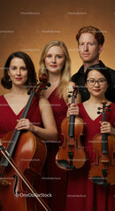 Classical Quartet in Elegant Red Attire