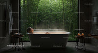 Zen Bath Experience with View of Lush Bamboo Grove