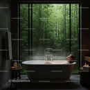 Relaxing Bath with Bamboo Forest Backdrop