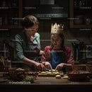 Mother and Daughter Baking Together in Cozy Kitchen