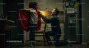 Father and Daughter Play in Superhero Costume at Home