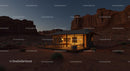 Luxury Tent in Secluded Desert at Twilight