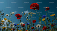 Blooming Wildflower Meadow Under a Bright Blue Sky