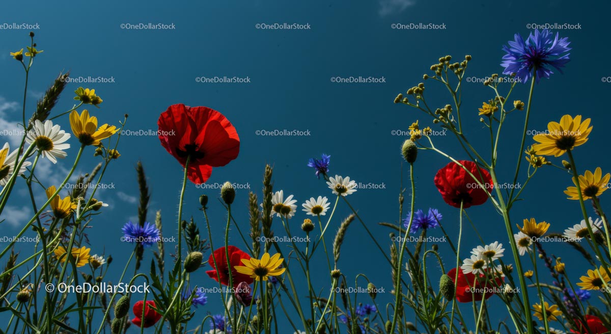 Vibrant Wildflowers in a Sunny Meadow
