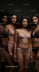 Confident Women Posing in Elegant Lingerie