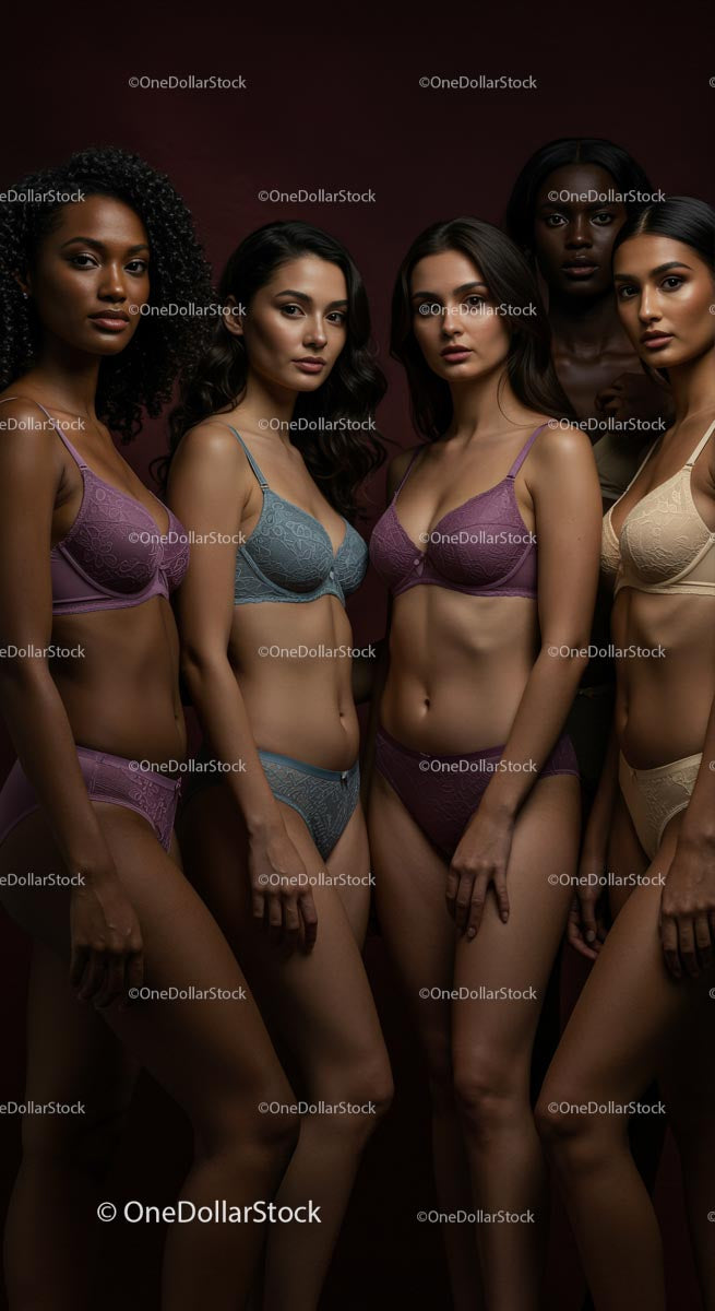 Diverse Women in Elegant Lingerie Fashion