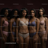 Diverse Group of Confident Women in Elegant Lingerie