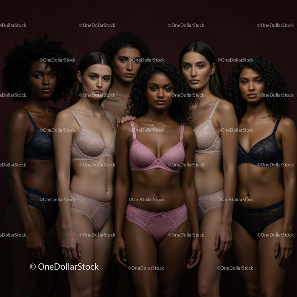 Diverse Group of Women in Stylish Lingerie