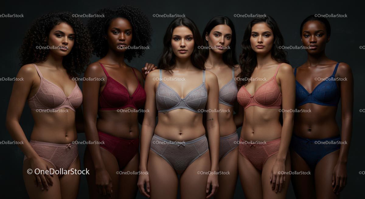 Diverse Group of Women in Stylish Lingerie