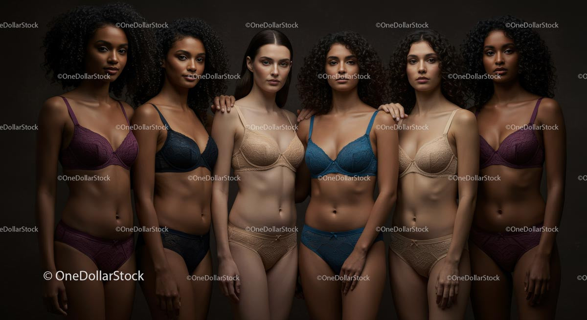 Diverse Models Showcasing Elegant Lingerie Fashion