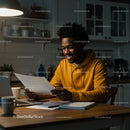 Young Man Working in Cozy Kitchen Environment