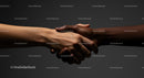 Diverse Hands Shaking in Unity and Partnership